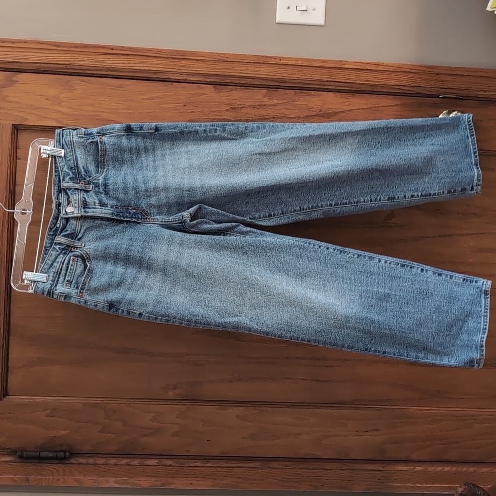Old Navy High-Rise OG Loose Blue Jeans, Women's, 8 petite